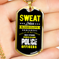 Sweat Dries Blood Clots Necklace Stainless Steel or 18k Gold Dog Tag 24"-Express Your Love Gifts
