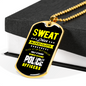 Sweat Dries Blood Clots Necklace Stainless Steel or 18k Gold Dog Tag 24"-Express Your Love Gifts