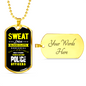 Sweat Dries Blood Clots Necklace Stainless Steel or 18k Gold Dog Tag 24"-Express Your Love Gifts