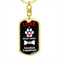Swedish Lapphund Keychain Stainless Steel or 18k Gold Dog Tag Keyring-Express Your Love Gifts