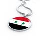 Syria Flag Necklace Circle Pendant Stainless Steel or 18k Gold 18-22"-Express Your Love Gifts