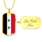 Syria Flag Necklace Stainless Steel or 18k Gold Dog Tag 24" Chain-Express Your Love Gifts