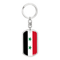 Syria Flag Swivel Keychain Dog Tag Stainless Steel or 18k Gold-Express Your Love Gifts