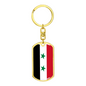 Syria Flag Swivel Keychain Dog Tag Stainless Steel or 18k Gold-Express Your Love Gifts