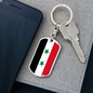 Syria Flag Swivel Keychain Dog Tag Stainless Steel or 18k Gold-Express Your Love Gifts