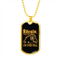 T Bitcoin (15) Crypto Necklace Stainless Steel or 18k Gold Dog Tag 24" Chain-Express Your Love Gifts