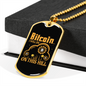 T Bitcoin (15) Crypto Necklace Stainless Steel or 18k Gold Dog Tag 24" Chain-Express Your Love Gifts