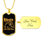 T Bitcoin (15) Crypto Necklace Stainless Steel or 18k Gold Dog Tag 24" Chain-Express Your Love Gifts