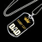 Tabby Cat Cat Dad Necklace Stainless Steel or 18k Gold Dog Tag 24" Chain-Express Your Love Gifts