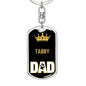 Tabby Cat Dad King Keychain Stainless Steel or 18k Gold-Express Your Love Gifts