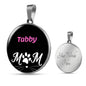 Tabby Mom Necklace Circle Pendant Stainless Steel or 18k Gold 18-22"-Express Your Love Gifts