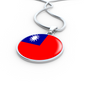 Taiwan Flag Necklace Circle Pendant Stainless Steel or 18k Gold 18-22"-Express Your Love Gifts