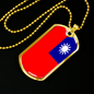 Taiwan Flag Necklace Stainless Steel or 18k Gold Dog Tag 24" Chain-Express Your Love Gifts
