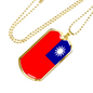 Taiwan Flag Necklace Stainless Steel or 18k Gold Dog Tag 24" Chain-Express Your Love Gifts