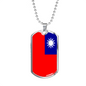Taiwan Flag Necklace Stainless Steel or 18k Gold Dog Tag 24" Chain-Express Your Love Gifts