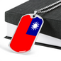 Taiwan Flag Necklace Stainless Steel or 18k Gold Dog Tag 24" Chain-Express Your Love Gifts