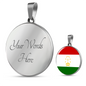 Tajikistan Flag Necklace Circle Pendant Stainless Steel or 18k Gold 18-22"-Express Your Love Gifts