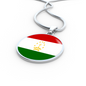 Tajikistan Flag Necklace Circle Pendant Stainless Steel or 18k Gold 18-22"-Express Your Love Gifts