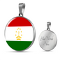 Tajikistan Flag Necklace Circle Pendant Stainless Steel or 18k Gold 18-22"-Express Your Love Gifts