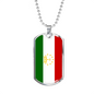 Tajikistan Flag Necklace Stainless Steel or 18k Gold Dog Tag 24" Chain-Express Your Love Gifts