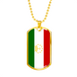 Tajikistan Flag Necklace Stainless Steel or 18k Gold Dog Tag 24" Chain-Express Your Love Gifts