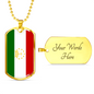 Tajikistan Flag Necklace Stainless Steel or 18k Gold Dog Tag 24" Chain-Express Your Love Gifts