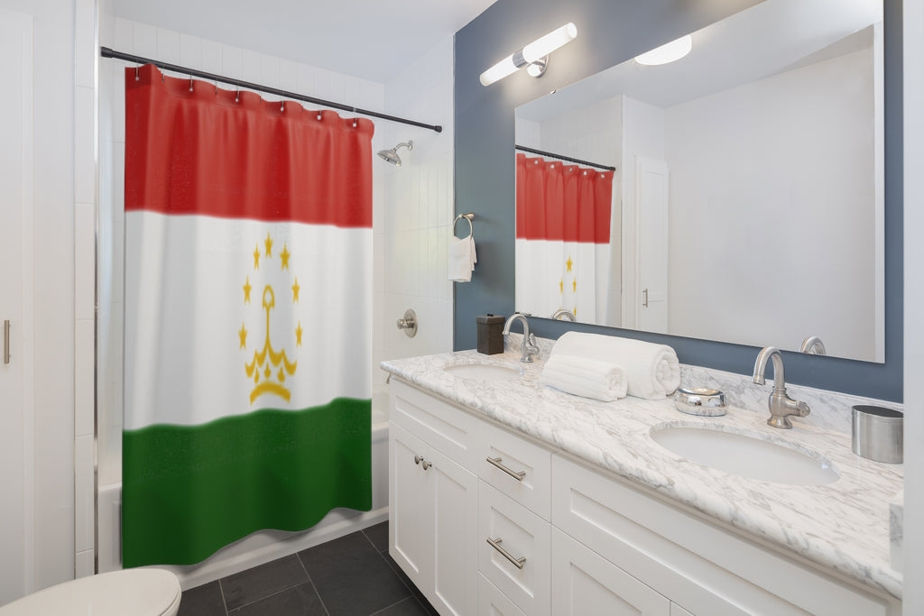 Tajikistan Flag Stylish Design 71" x 74" Elegant Waterproof Shower Curtain for a Spa-like Bathroom Paradise Exceptional Craftsmanship-Express Your Love Gifts