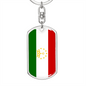 Tajikistan Flag Swivel Keychain Dog Tag Stainless Steel or 18k Gold-Express Your Love Gifts