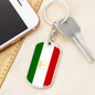 Tajikistan Flag Swivel Keychain Dog Tag Stainless Steel or 18k Gold-Express Your Love Gifts