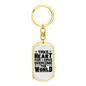 Take Heart Keychain Stainless Steel or 18k Gold Dog Tag Keyring-Express Your Love Gifts