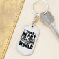 Take Heart Keychain Stainless Steel or 18k Gold Dog Tag Keyring-Express Your Love Gifts