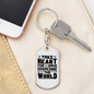Take Heart Keychain Stainless Steel or 18k Gold Dog Tag Keyring-Express Your Love Gifts