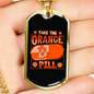 Take The orange Pill Crypto Necklace Stainless Steel or 18k Gold Dog Tag 24" Chain-Express Your Love Gifts