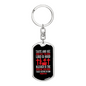 Takes Refuge Psalm 34:8 Keychain Stainless Steel or 18k Gold Dog Tag Keyring-Express Your Love Gifts