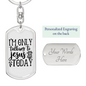 Talking To Jesus Keychain Stainless Steel or 18k Gold Dog Tag Keyring-Express Your Love Gifts