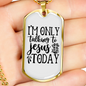 Talking To Jesus Today Christian Necklace Stainless Steel or 18k Gold Dog Tag 24" Chain-Express Your Love Gifts