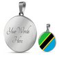 Tanzania Flag Necklace Circle Pendant Stainless Steel or 18k Gold 18-22"-Express Your Love Gifts