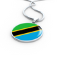 Tanzania Flag Necklace Circle Pendant Stainless Steel or 18k Gold 18-22"-Express Your Love Gifts