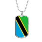 Tanzania Flag Necklace Stainless Steel or 18k Gold Dog Tag 24" Chain-Express Your Love Gifts