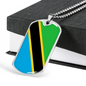 Tanzania Flag Necklace Stainless Steel or 18k Gold Dog Tag 24" Chain-Express Your Love Gifts