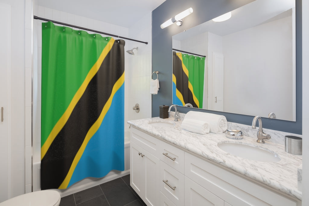 Tanzania Flag Stylish Design 71" x 74" Elegant Waterproof Shower Curtain for a Spa-like Bathroom Paradise Exceptional Craftsmanship-Express Your Love Gifts