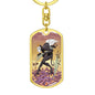 Tarot Card Five Of Swords Keychain Dog Tag Stainless Steel or 18k Gold-Express Your Love Gifts