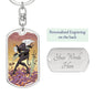 Tarot Card Five Of Swords Keychain Dog Tag Stainless Steel or 18k Gold-Express Your Love Gifts