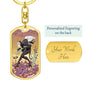 Tarot Card Five Of Swords Keychain Dog Tag Stainless Steel or 18k Gold-Express Your Love Gifts