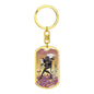 Tarot Card Five Of Swords Keychain Dog Tag Stainless Steel or 18k Gold-Express Your Love Gifts