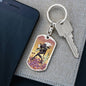 Tarot Card Five Of Swords Keychain Dog Tag Stainless Steel or 18k Gold-Express Your Love Gifts