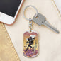 Tarot Card Five Of Swords Keychain Dog Tag Stainless Steel or 18k Gold-Express Your Love Gifts