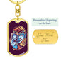 Tarot Card Fortune Teller Keychain Dog Tag Stainless Steel or 18k Gold-Express Your Love Gifts