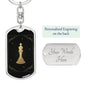 Tarot Card King Keychain Dog Tag Stainless Steel or 18k Gold-Express Your Love Gifts