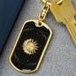 Tarot Card Moon And Sun Keychain Dog Tag Stainless Steel or 18k Gold-Express Your Love Gifts